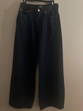 Worthington Dark Blue High-Rise Wide Leg Jeans